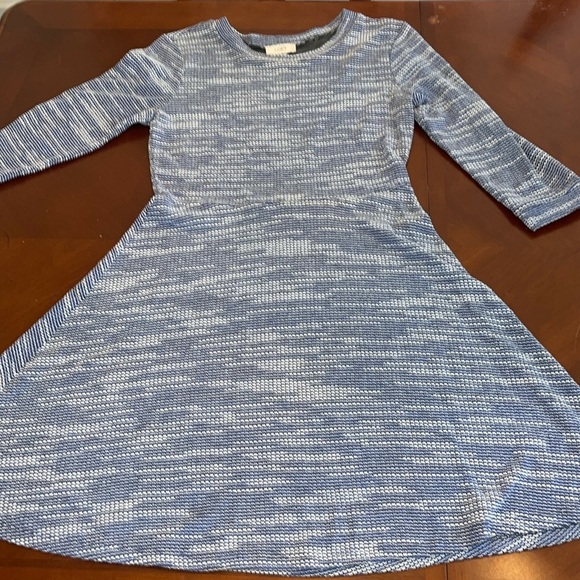 Loft Sweater Dress A-Line Blue White - size small. JJ - Picture 1 of 6